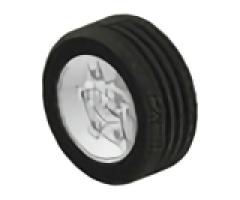 Wheel & Tire Assembly 81.6 x 34 Six Spoke with Black Tire 81.6 x 34 ZR Technic Straight Tread (2998 / 2997)