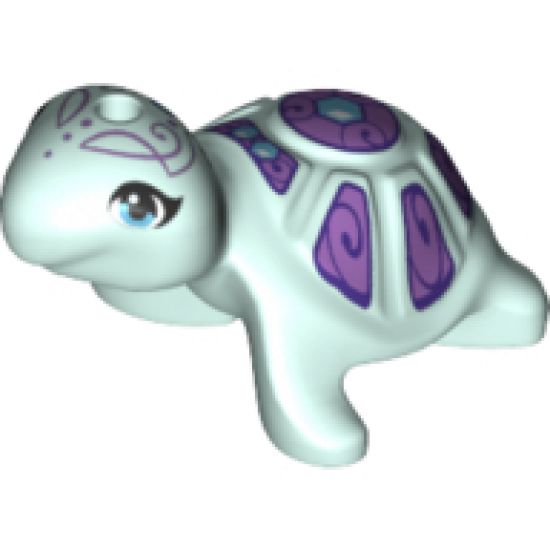 Turtle, Friends / Elves with Medium Azure Eyes, Dark Azure Jewels, and Dark Purple and Medium Lavender Shell Pattern (Calypso)