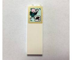 Brick 1 x 2 x 5 with Mojo Jojo on Light Aqua Screen, Gold Border and Security Camera Inset Pattern (Sticker) - Set 41288