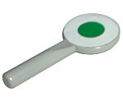 Minifigure, Utensil Signal Paddle with White Circle and Green Dot Pattern (Sticker) - Sets 7710 / 7715 / 7740 / 7745 / 7822 / 7824