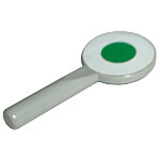 Minifigure, Utensil Signal Paddle with White Circle and Green Dot Pattern (Sticker) - Sets 7710 / 7715 / 7740 / 7745 / 7822 / 7824
