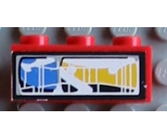 Brick 1 x 3 with Front Headlight Pattern Model Left Side (Sticker) - Set 8280