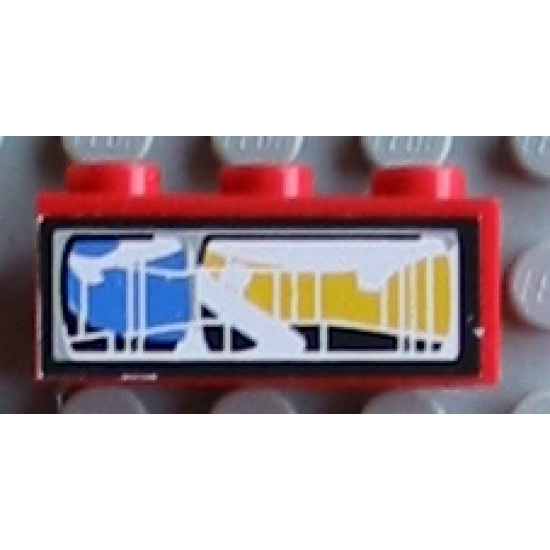 Brick 1 x 3 with Front Headlight Pattern Model Left Side (Sticker) - Set 8280