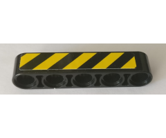 Technic, Liftarm 1 x 5 Thick with Black and Yellow Danger Stripes Pattern Model Right Side (Sticker) - Set 42082