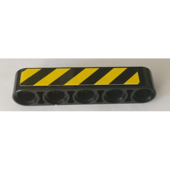 Technic, Liftarm 1 x 5 Thick with Black and Yellow Danger Stripes Pattern Model Right Side (Sticker) - Set 42082