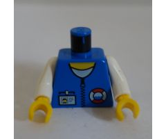 Torso Rescue Coast Guard Logo, Name Tag, White Collar, Zipper Pattern / White Arms / Yellow Hands