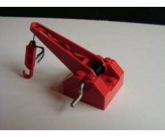 String Reel / Winch 4 x 4 x 2 with Sloped Top, Metal Handle, Black Drum and Crane Arm Complete with String and Crane Hook Right