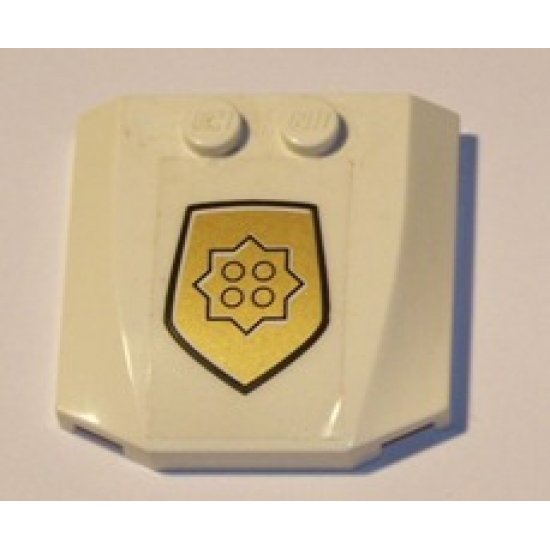 Wedge 4 x 4 x 2/3 Triple Curved with World City Gold Police Badge on Transparent Background Pattern (Sticker) - Set 4854