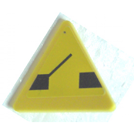 Road Sign 2 x 2 Triangle with Clip with Black Drawbridge Pattern (Sticker) - Set 8135