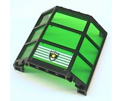 Window Bay 3 x 8 x 6 with Trans-Green Glass and Police Shield Logo Pattern