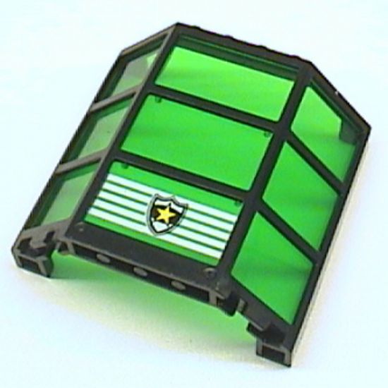 Window Bay 3 x 8 x 6 with Trans-Green Glass and Police Shield Logo Pattern