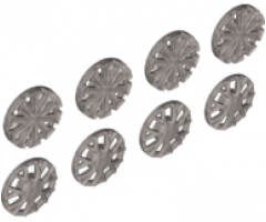 Wheel, Accessory Cover 7 Spoke Y Shape and 10 Spoke T Shape for Wheel 18976, 8 in Bag - 4 of Each (Multipack)
