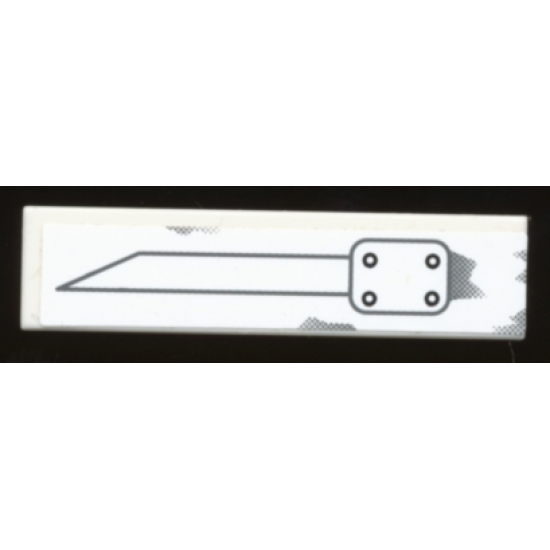 Tile 1 x 4 with A-wing Pattern Model Right (Sticker) - Set 6207
