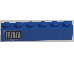 Brick 1 x 6 with Black and Light Gray Exhaust Vents Pattern Model Right Side (Sticker) - Set 5541