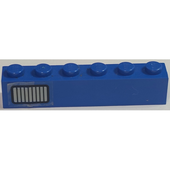 Brick 1 x 6 with Black and Light Gray Exhaust Vents Pattern Model Right Side (Sticker) - Set 5541