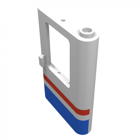 Door 1 x 4 x 5 Train Right with Red/Blue Stripe Pattern