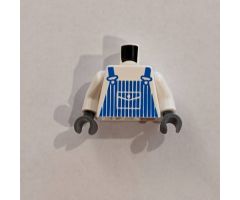 Torso Train Blue Striped Overalls Pattern / White Arms / Dark Gray Hands