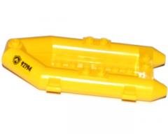 Boat Rubber Raft, Small with Fire Badge and '92194' Pattern on Both Sides (Stickers) - Set 60109