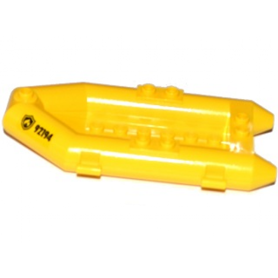 Boat Rubber Raft, Small with Fire Badge and '92194' Pattern on Both Sides (Stickers) - Set 60109