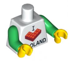 Torso I Brick LEGOLAND Pattern / Green Arms / Yellow Hands
