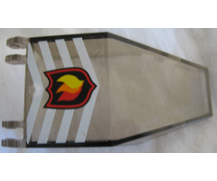 Windscreen 7 x 4 x 1 2/3 with Fire Logo Badge and White Chevrons Pattern (Sticker) - Set 7238