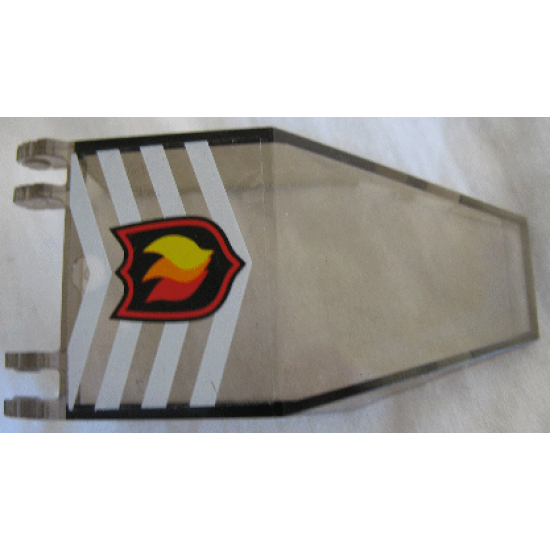 Windscreen 7 x 4 x 1 2/3 with Fire Logo Badge and White Chevrons Pattern (Sticker) - Set 7238