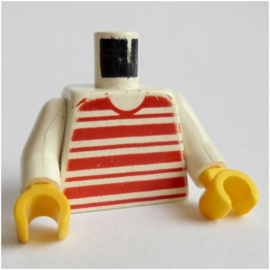 Torso Horizontal Red Stripes Pattern / White Arms / Yellow Hands