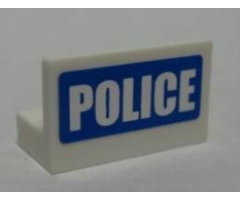 Panel 1 x 2 x 1 with 'POLICE' White on Blue Pattern (Sticker) - Set 7741