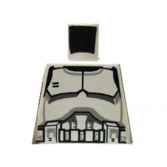 Torso SW Armor Clone Trooper Black Belt and Gray Neckline Pattern