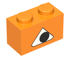 Brick 1 x 2 with Pumpkin Jack O' Lantern Eye Pattern