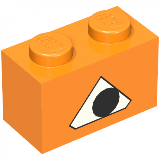 Brick 1 x 2 with Pumpkin Jack O' Lantern Eye Pattern