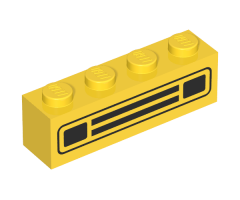 Brick 1 x 4 with Car Grille Black Pattern (Embossed Print)
