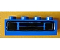 Brick 1 x 4 with Car Grille Black Pattern (Embossed Print)
