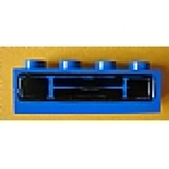 Brick 1 x 4 with Car Grille Black Pattern (Embossed Print)