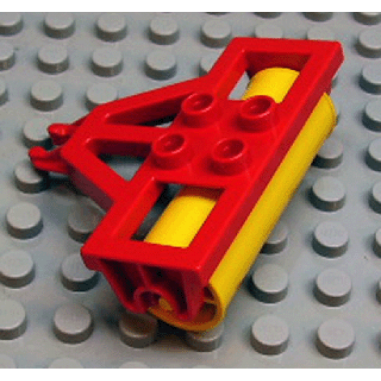 Duplo, Vehicle Farm Plow Type 1, Roller Holder with Yellow Duplo Farm Plow Type 1, Roller Attachment, Smooth (4828 / 31035)