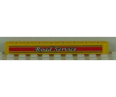 Technic, Liftarm 1 x 9 Thick with Red and Black Stripes and 'Road Service' Pattern (Sticker) - Set 8109