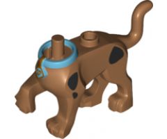 Animal, Body Part Dog Middle Great Dane Scooby-Doo Walking with Right Front Leg Raised and Medium Azure Collar Pattern