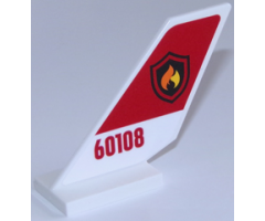 Tail Shuttle with Fire Logo Badge on Red Background and Red '60108' on White Background Pattern on Both Sides (Stickers) - Set 60108