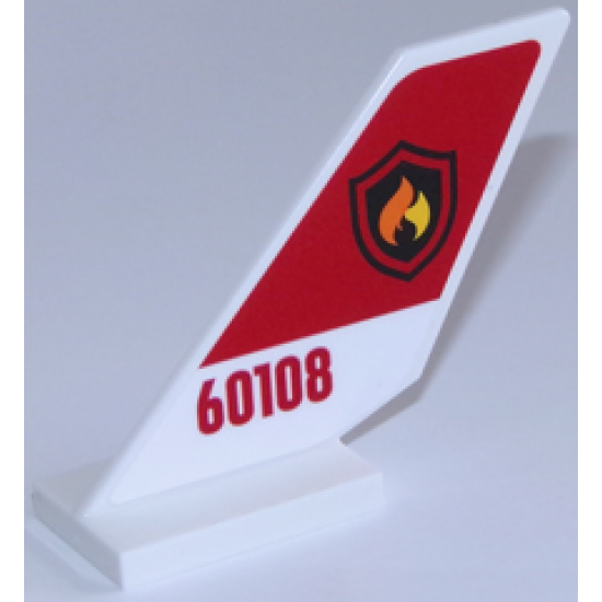 Tail Shuttle with Fire Logo Badge on Red Background and Red '60108' on White Background Pattern on Both Sides (Stickers) - Set 60108