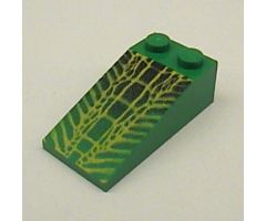 Slope 18 4 x 2 with Black and Yellow Alligator / Crocodile Scales Pattern