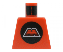 Torso Space Large Black Circle with Red Letter ‘M' with White Border Pattern (M:Tron)