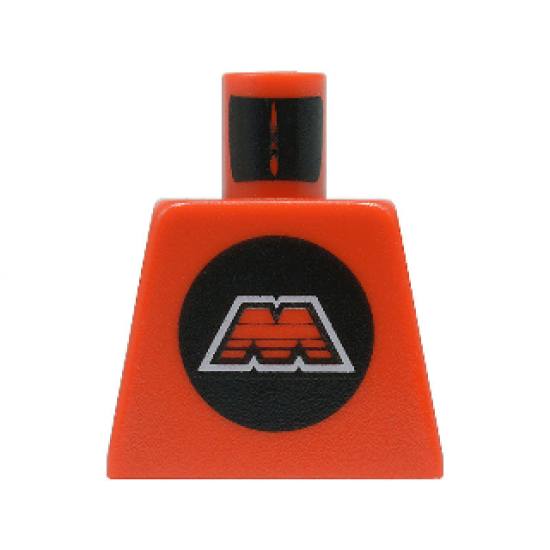 Torso Space Large Black Circle with Red Letter ‘M' with White Border Pattern (M:Tron)