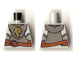 Torso Castle Kingdoms Armor Breastplate with Gold Lion Head, Belt Front and Back Pattern