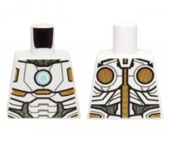 Torso Armor with Light Blue Circle and Gold and White Plates Pattern (Space Iron Man)