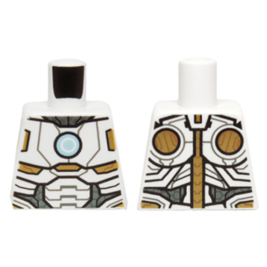Torso Armor with Light Blue Circle and Gold and White Plates Pattern (Space Iron Man)