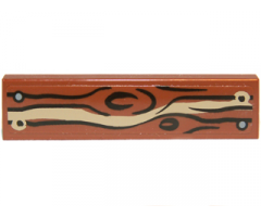 Tile 1 x 4 with Wood Grain and Nails Pattern Type 4 (Sticker) - Set 9473