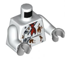 Torso Monster Fighters with Jacket, Red Scarf and Food Stains Pattern / White Arms / Light Bluish Gray Hands
