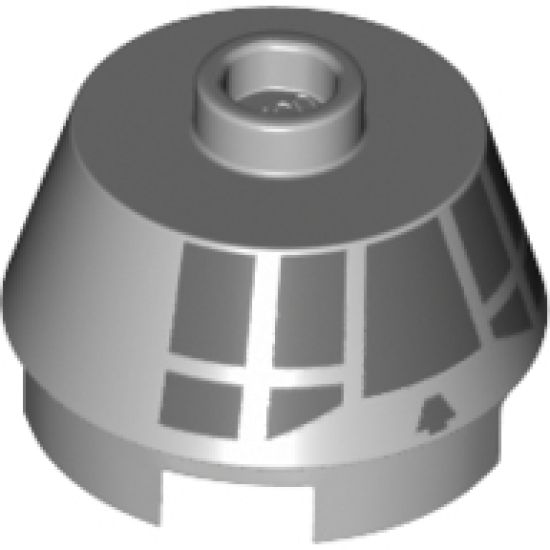 Cone 2 x 2 Truncated with Dark Bluish Gray Millennium Falcon Cockpit on Side Pattern