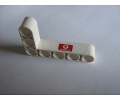 Technic, Liftarm 3 x 5 L-Shape Thick with Right Vodafone Logo Pattern (Sticker) - Set 8386
