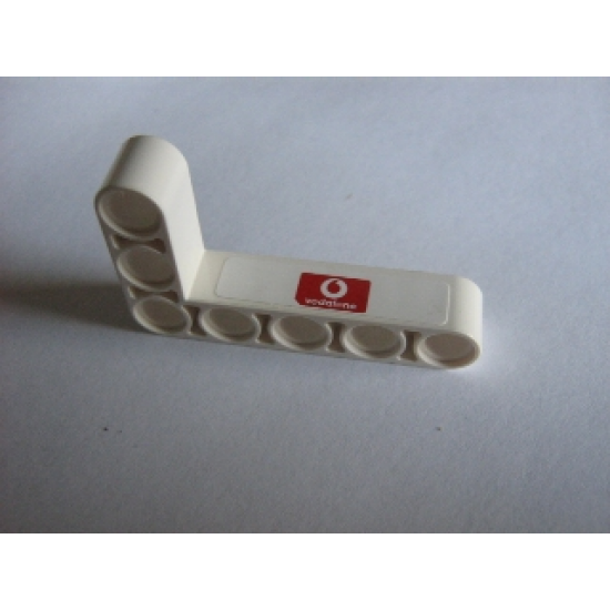 Technic, Liftarm 3 x 5 L-Shape Thick with Right Vodafone Logo Pattern (Sticker) - Set 8386